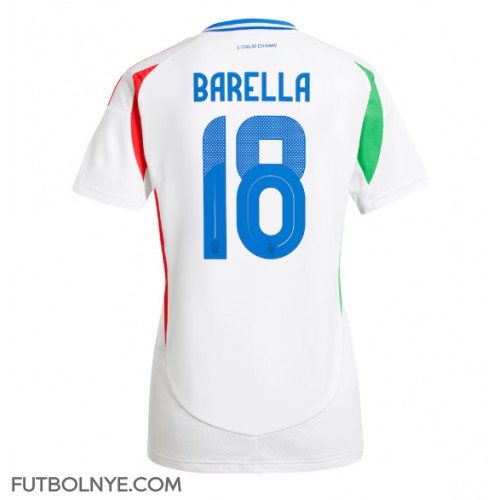 Camiseta Italia Nicolo Barella #18 Visitante Equipación para mujer Eurocopa 2024 manga corta